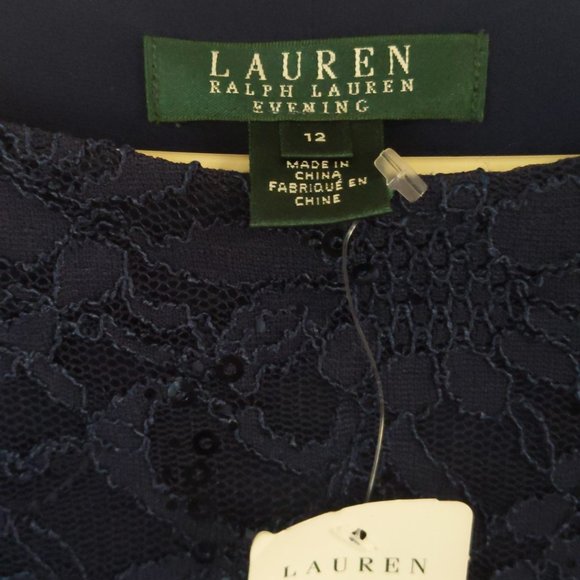 Ralph Lauren Fall Long Sleeve Lace Sequin Gown - Picture 2 of 4